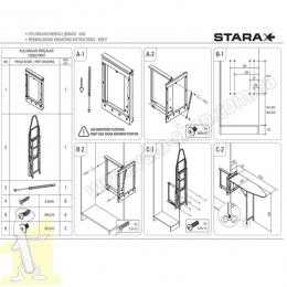 Дошка прасувальна розкладна сіра STARAX S-6611-G 150-340х1480. Фото 6