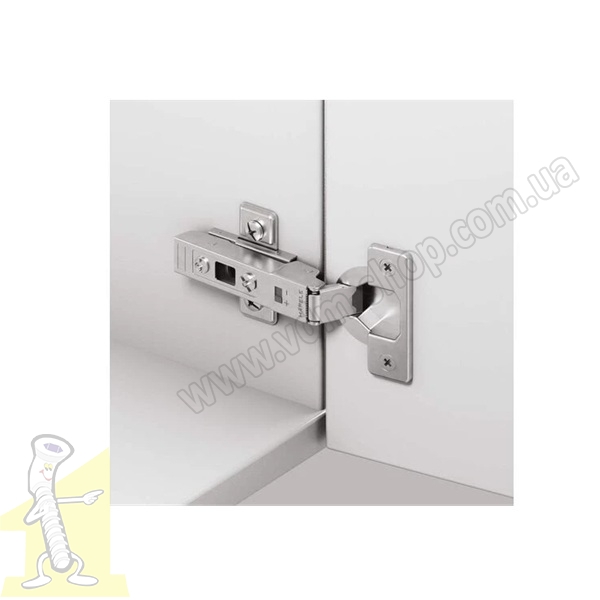 Петля METALLA SM 540 110° сталь чорна накладна без пружини 45/9.5+планка під шуруп 311.05.009+311.70.756 Hafele. Фото 2