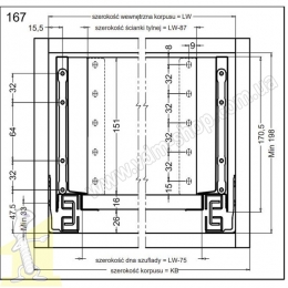 Комплект Matrix S Slim антр. 167/400мм Hafele 514.14.223. Фото 6