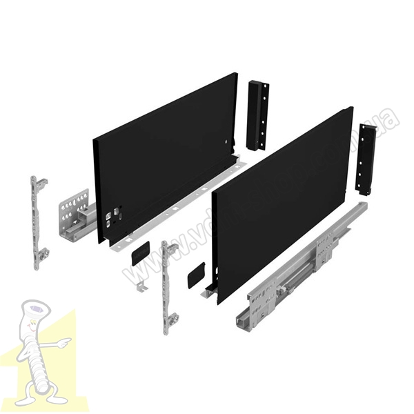 Комплект Matrix S Slim чорн. 199/400мм Hafele 514.15.323