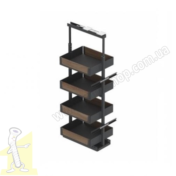 Карго 400 з дотягом (330x510x1250-1400) 4 поверхи, антрацит + дерево, STARAX S-1903-UW-A