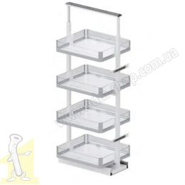 Карго 400 з дотягом (330x510x1250-1400) 4 поверхи, хром + скло, STARAX S-1903-P-C