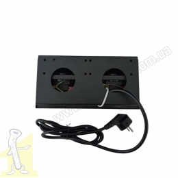 Розетка врізна Чорна 2 * 220V/16А + USB + TypeC роз'єми з підйомною кришкою з округлими краями. Фото 3