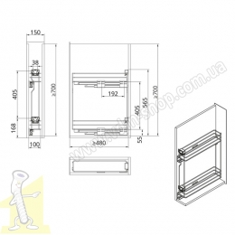 Карго ATM mini WB-782-150-L G2/P1 VERTO хром/біле. Фото 2