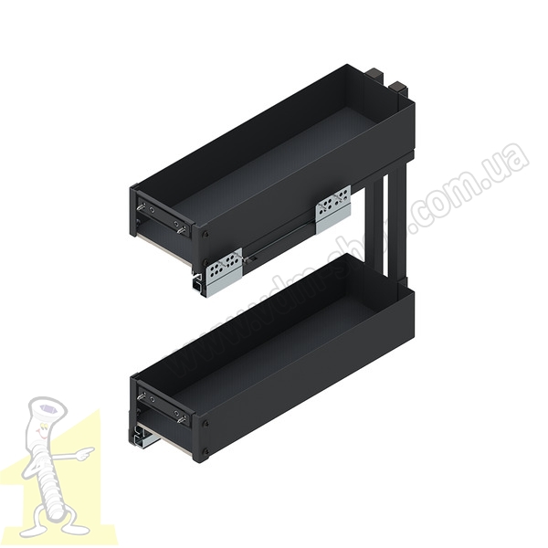 Карго 200 2 поверхи повного висуву з плавним дотягом графіт ELEMENT mini REJS WE37.0002.01.924