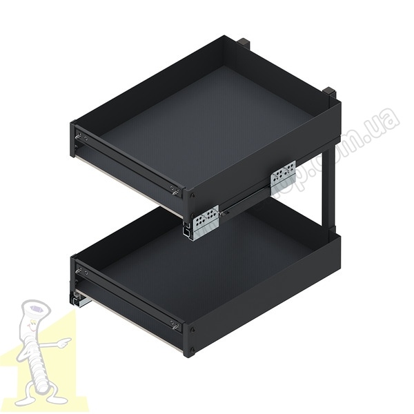Карго 400 2 поверхи повного висуву з плавним дотягом графіт ELEMENT mini REJS WE37.0005.01.924