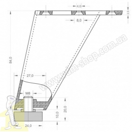 Ніжка меблева регульована похила Н-90 мм Чорна. Фото 4