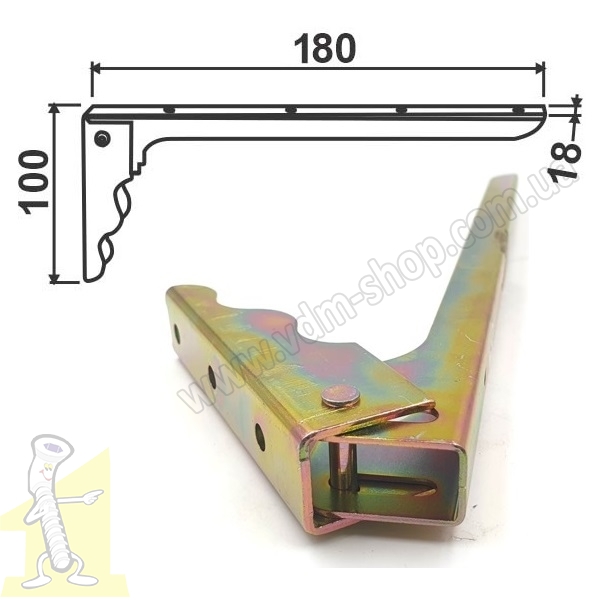 Кутник розкладний Besel L=180 мм  100*18 мм. Фото 4