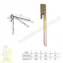 Кутник розкладний Besel L=280 мм 100*18 мм. Фото 3