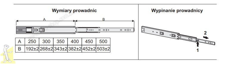 Направляюча Sevroll повного висуву з плавним дотягом H-45 L-600. Фото 2