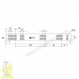 Hаправляюча Linken System Soft Close SYNCHRO-3D прихованого монтажу L-500 плавний дотяг, повний висув для плити 16-19мм.. Фото 4