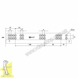 Hаправляюча Linken System Soft Close SYNCHRO-3D прихованого монтажу L-550 плавний дотяг, повний висув для плити 16-19мм.. Фото 3