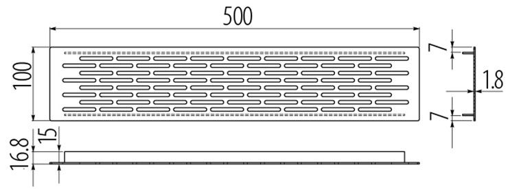 Решітка вентиляційна GTV 500x100 KK-D50100-06 інокс. Фото 2