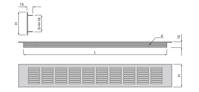 Решітка вентиляційна KR-445 480*80 A8 темний браш. Фото 3