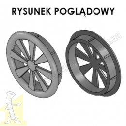 Решітка вентиляційна пластикова Ø 35 дуб сонома. Фото 3