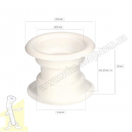 Кільце вентиляційне Ø 40 пластикове біле. Фото 3
