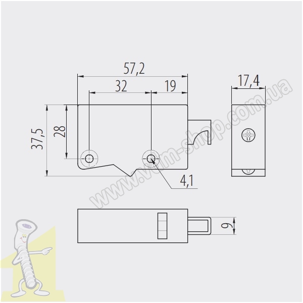 Завішка регульована,універсальна, сіра. Фото 2