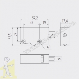 Завішка регульована,універсальна, сіра. Фото 2