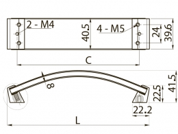 Ручка меблева GTV UZ-R160PR-01 скло прозоре+хром. Фото 2