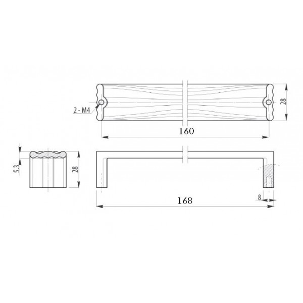 Ручка меблева GTV UZ-CAD160-01 хром. Фото 2