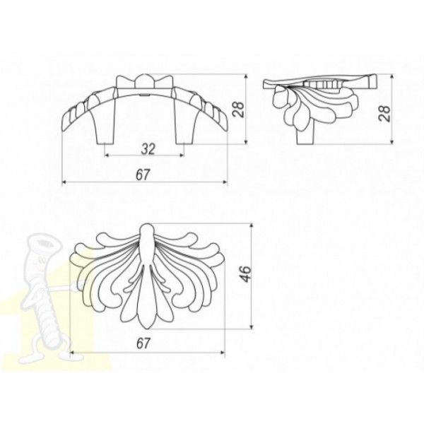 Ручка меблева GAMET UR25-032-G0031-G0004 старе срібло+хром. Фото 3