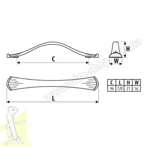 Ручка меблева GAMET UR15-0096-GА011 срібло. Фото 2