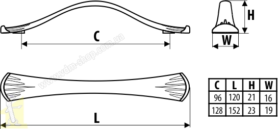 Ручка меблева GAMET UR15-0128-GA011 срібло. Фото 2