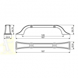 Ручка меблева GAMET UR38-0128-G0031 старе срібло. Фото 2