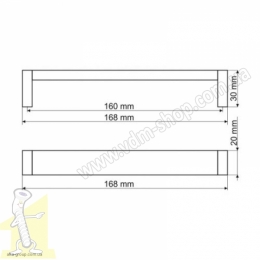 Ручка меблева GAMET UA67-0160-R0030-G0004 чорна+хром. Фото 2