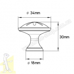 Ручка меблева на один отвір TULIPAN. Фото 3