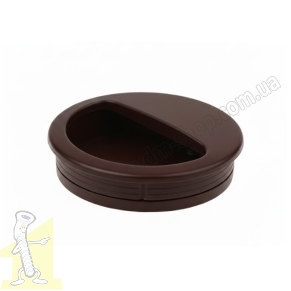 Ручка врізна пластикова темнокоричнева