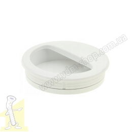 Ручка врізна кругла пластикова біла