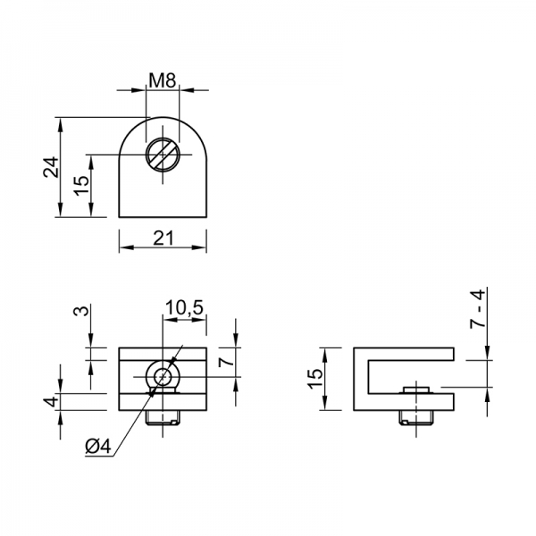 Полицетримач для скляних полиць DM 50 G5 (МР 5006). Фото 2