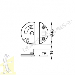 Поворотне з`єднання розсувного стола 48мм Hafele 642.48.921. Фото 2
