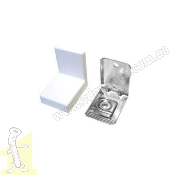Підвіс універсальний регульований кутовий з заглушкою Білий