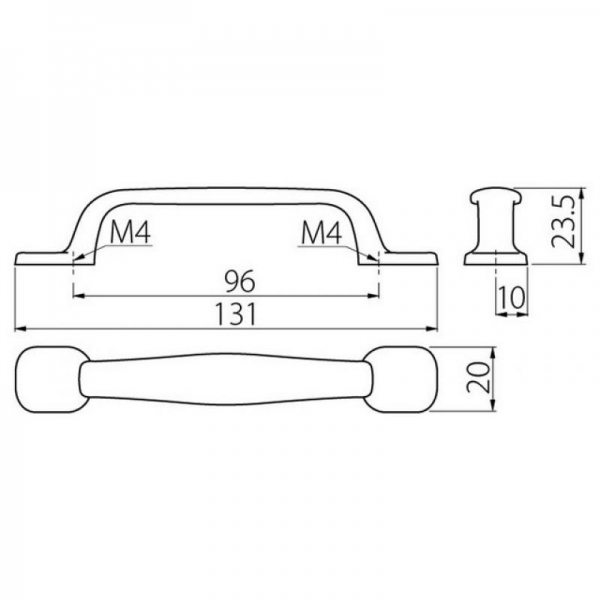 Ручка меблева GTV UZ-12-096-20M чорна анодована. Фото 2