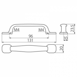 Ручка меблева GTV UZ-12-096-20M чорна анодована. Фото 2