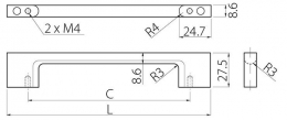 Ручка меблева GTV UZ-819 L-096 мідь антична UZ-819096-14. Фото 2