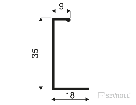 Профіль ручка Sevroll 011 срібло-3,00м. Фото 2