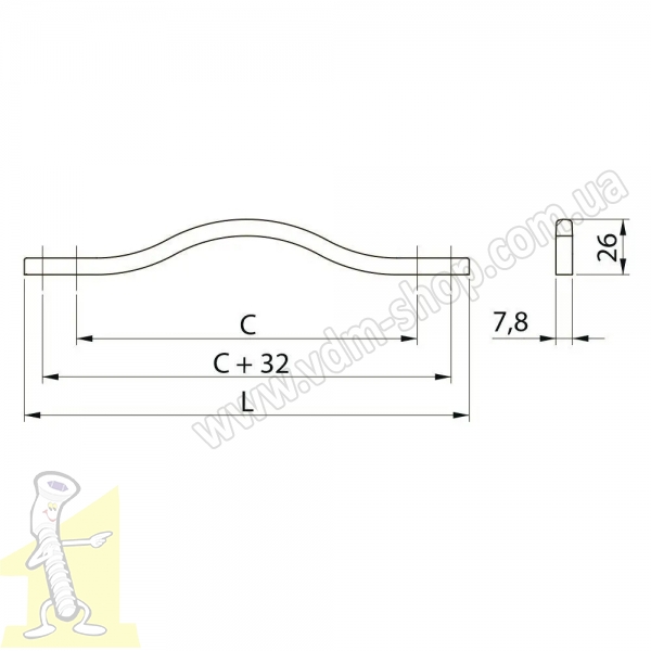 Ручка меблева GTV  VITO  UZ-VITO-160-07 античне срібло. Фото 2