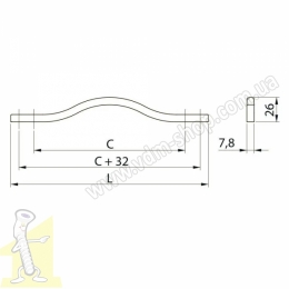 Ручка меблева GTV  VITO  UZ-VITO-288-07 288/320 античне срібло. Фото 2