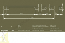 Ручка меблева GTV 1,2м UA-EXTEND-1200-22 золото щітковане. Фото 4