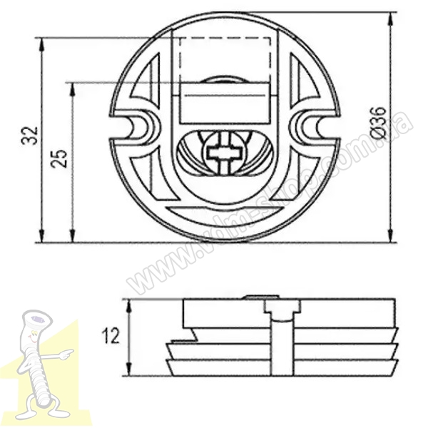 Підвіс регульований врізний коричневий. Фото 2