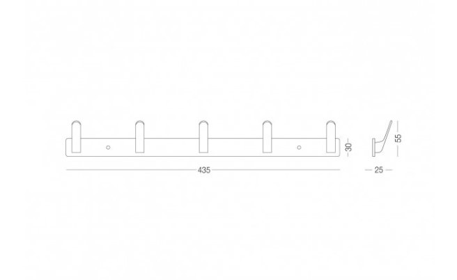 Вішалка на 5 гачків HA-01/5, алюмінієва чорна. Фото 2