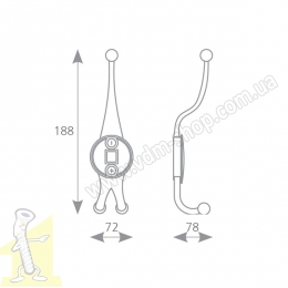 Вішак меблевий Murero XL патина. Фото 2