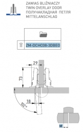 Завіса меблева GTV Ø 35 1/2 гідравлічна ZM-DCHC08-3DBEO рег. 3D H0, без єврошурупа. Фото 3