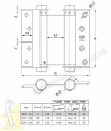 Завіса Amig  КОВБОЙ 75мм 2шт  оливкова. Фото 3