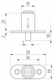 Замок меблевий GTV 105 розсувних дверей хром ZZ-B0-105-01-S. Фото 2