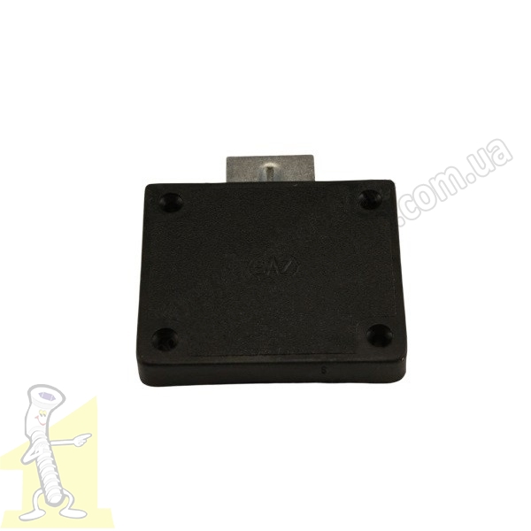 Замок меблевий,накладний, пластик чорний