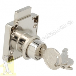 Замок меблевий хром SISO X-850 металевий ключ 14.01.072-0